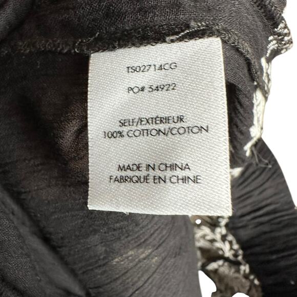 DEREK LAM 10 CROSBY Tama‎ Black White Embroidered Crop Top Blouse Women's Size 0 - Picture 9 of 11